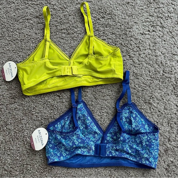 Arizona Body Bralette Mesh Acid Lime Floral Garden Blue Size S - Picture 2 of 11